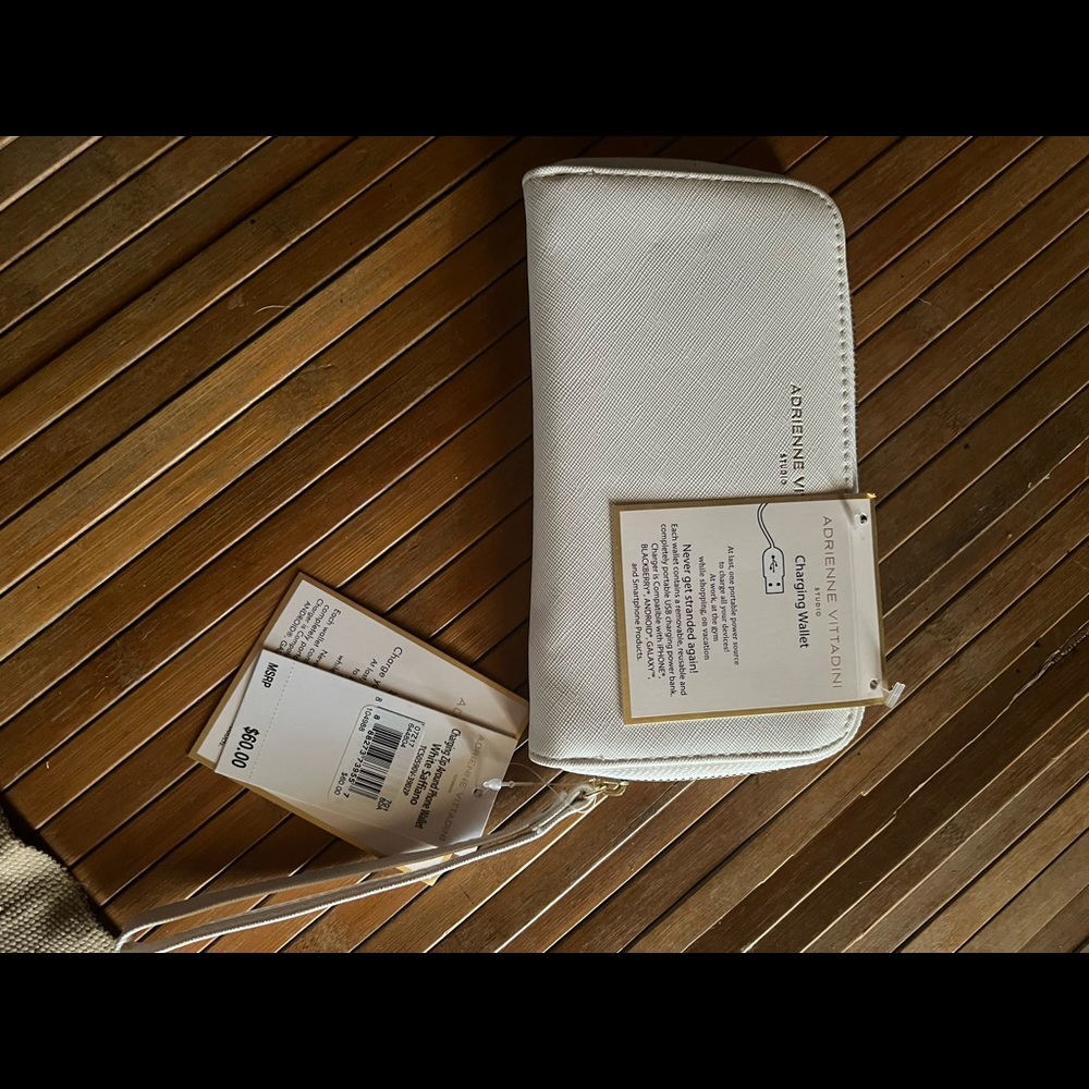 Clutch wallet with phone charger